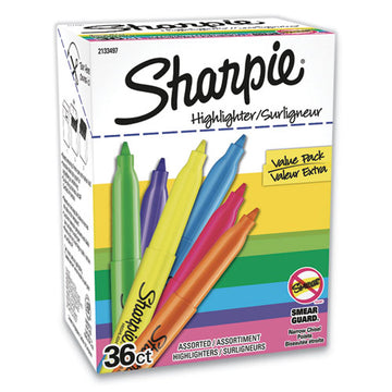Sharpie® Pocket Style Highlighters, Assorted Ink Colors, Chisel Tip, Assorted Barrel Colors, 36-pack freeshipping - TVN Wholesale